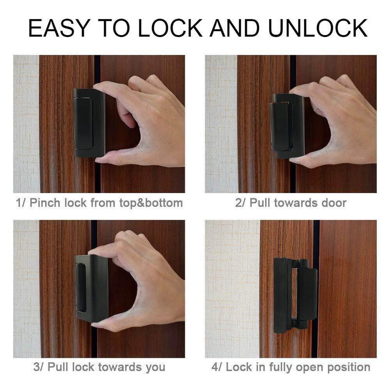 TOYFUL 2 Pack Door Reinforcement Locks with 8 Screws, Home Security Door Lock for Toddler, Childproof Door Lock Night Lock Withstand 800 Lbs (Black) - Image 5